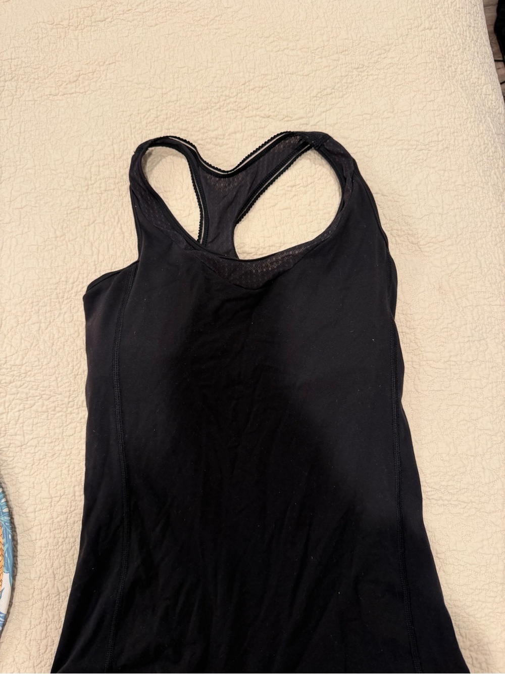 lululemon athletica Black Racerback Tank with Mesh Detail